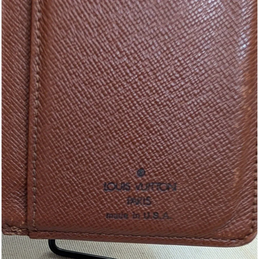 Louis Vuitton Monogram Kiss-Lock Bifold Wallet Vintage Made in USA S01901